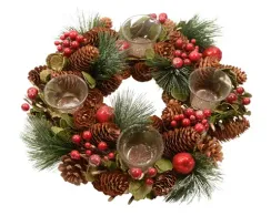 Настольая композиция - подсвечник Сладкие зимние ягоды 33 см., Kaemingk (621689)