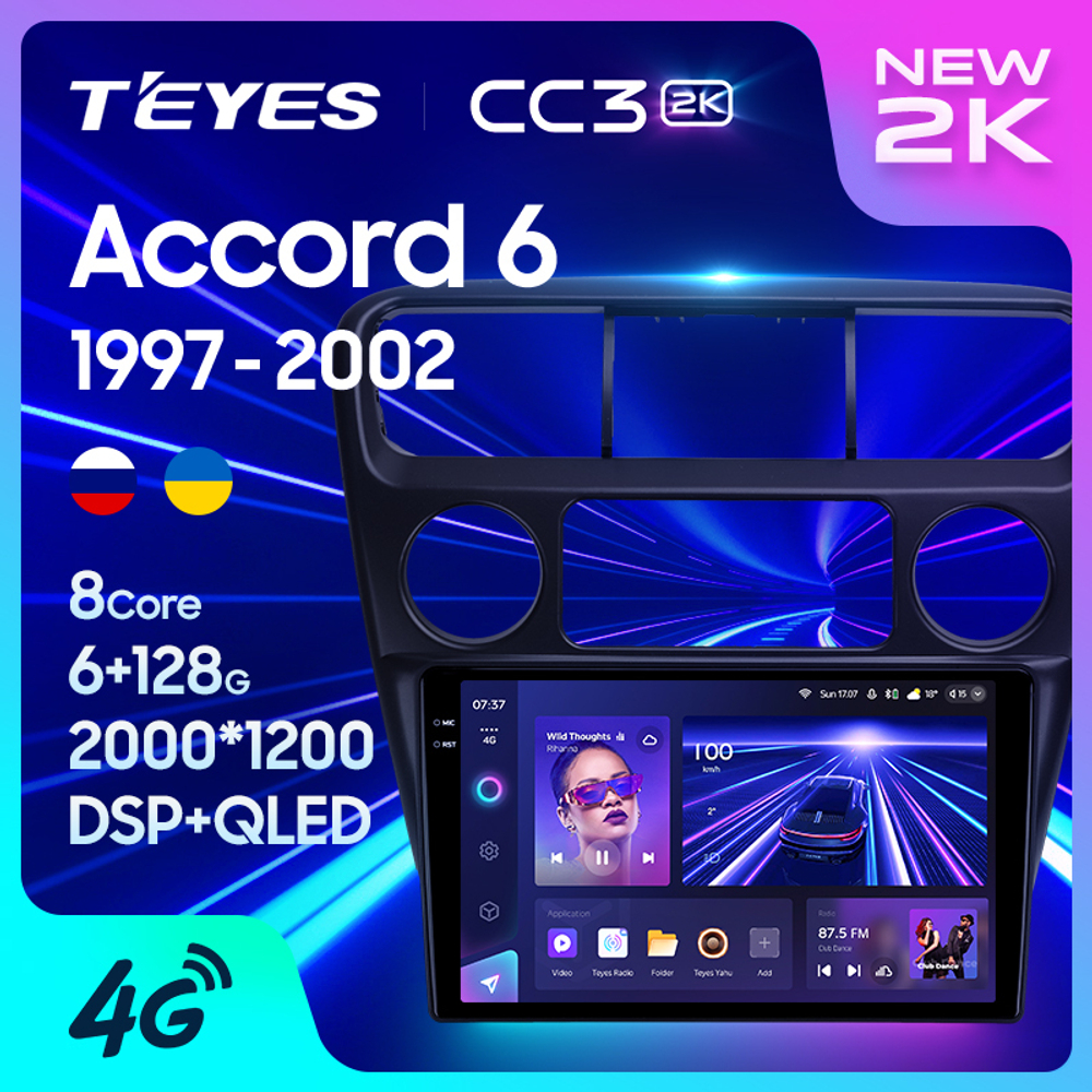Teyes CC3 2K 9"для Honda Accord 6 1997-2002