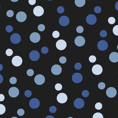 Polka dot. Голубые и синие круги на черном фоне