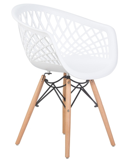 Стул обеденный DOBRIN SAMWELL, ножки светлый бук, цвет белый (W-02)