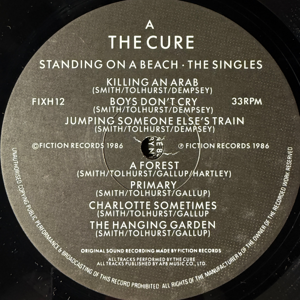 The Cure ‎– Standing On A Beach • The Singles (Англия 1986г.)