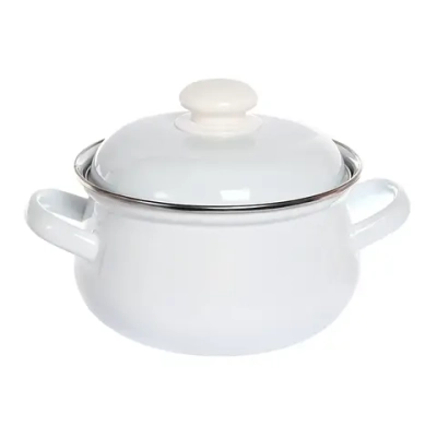 Кастрюля эмалированная 2л грушевидная без декора