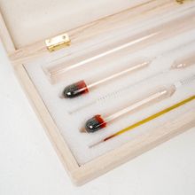 Набор из ареометров, термометра и цилиндра в деревянном футляре