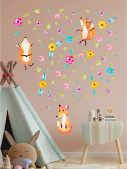 Интерьерные виниловые наклейки большие воздушные шары на стены в детскую, дома, облака, пейзаж