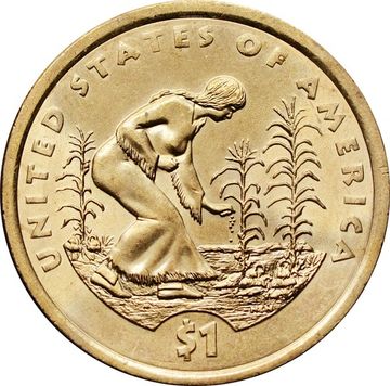 1 доллар (dollar) 2009 D США «Коренные Американцы - Три сестры»