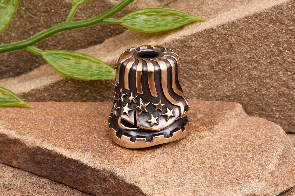 Бусина для темляка Флаг США (бронза) от мастерской Братьев Пешковых