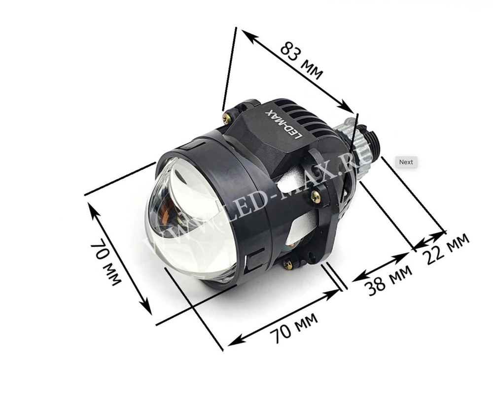 J49 Светодиодные линзы Bi-LED, 2.5 дюйма 6000K, би лед модули (2 шт., комплект)