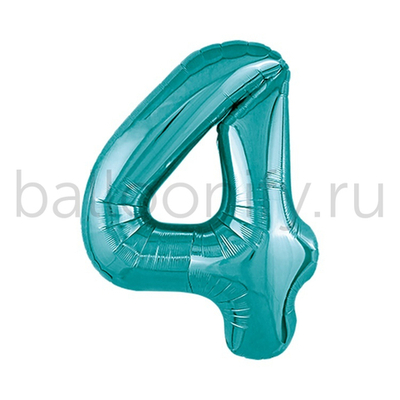 Шар ЦИФРА 4 Металлик Ocean 40" 102 см