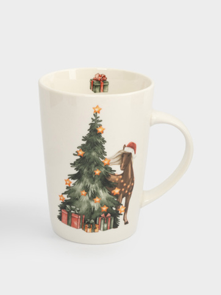 Кружка 420мл, Лошадь у елки ANLAF-FNG2301-4