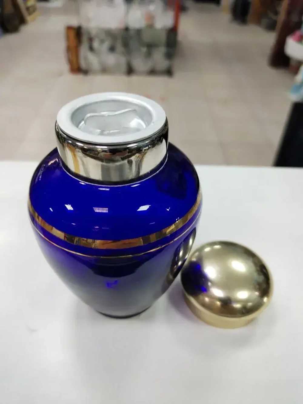 Чайница "Поэзия"стекло. кобальт. золочение..СССР.1960Г.