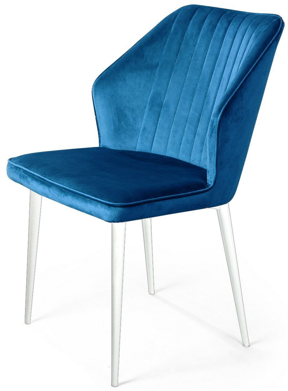 Стул Berg, бархат  синий 29 / белый конус