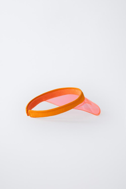 ZARA КЕПКА С ПРОЗРАЧНЫМ КОЗЫРЬКОМ, НЕОНОВО-ОРАНЖЕВЫЙ