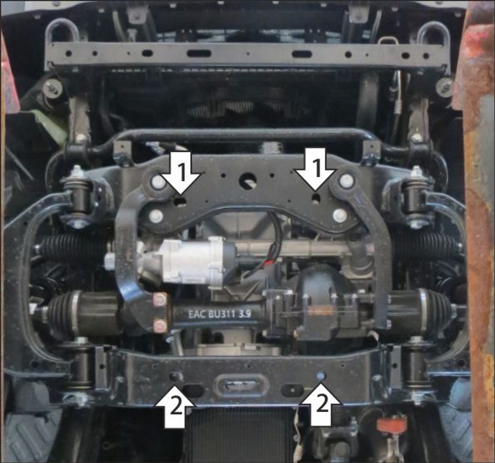 Защита двигателя, переднего дифференциала. 2 мм, Сталь. для Changan Hunter Plus 2023-н.в., Motodor.77214
