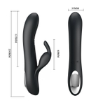 Чёрный вибратор с клиторальным отростком Dylan - 21 см. (Цвет: черный)