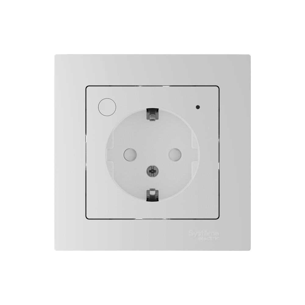 ATLASDESIGN SMART РОЗЕТКА с заземл., со шт., Zigbee, L+N, 16А, мех., БЕЛЫЙ