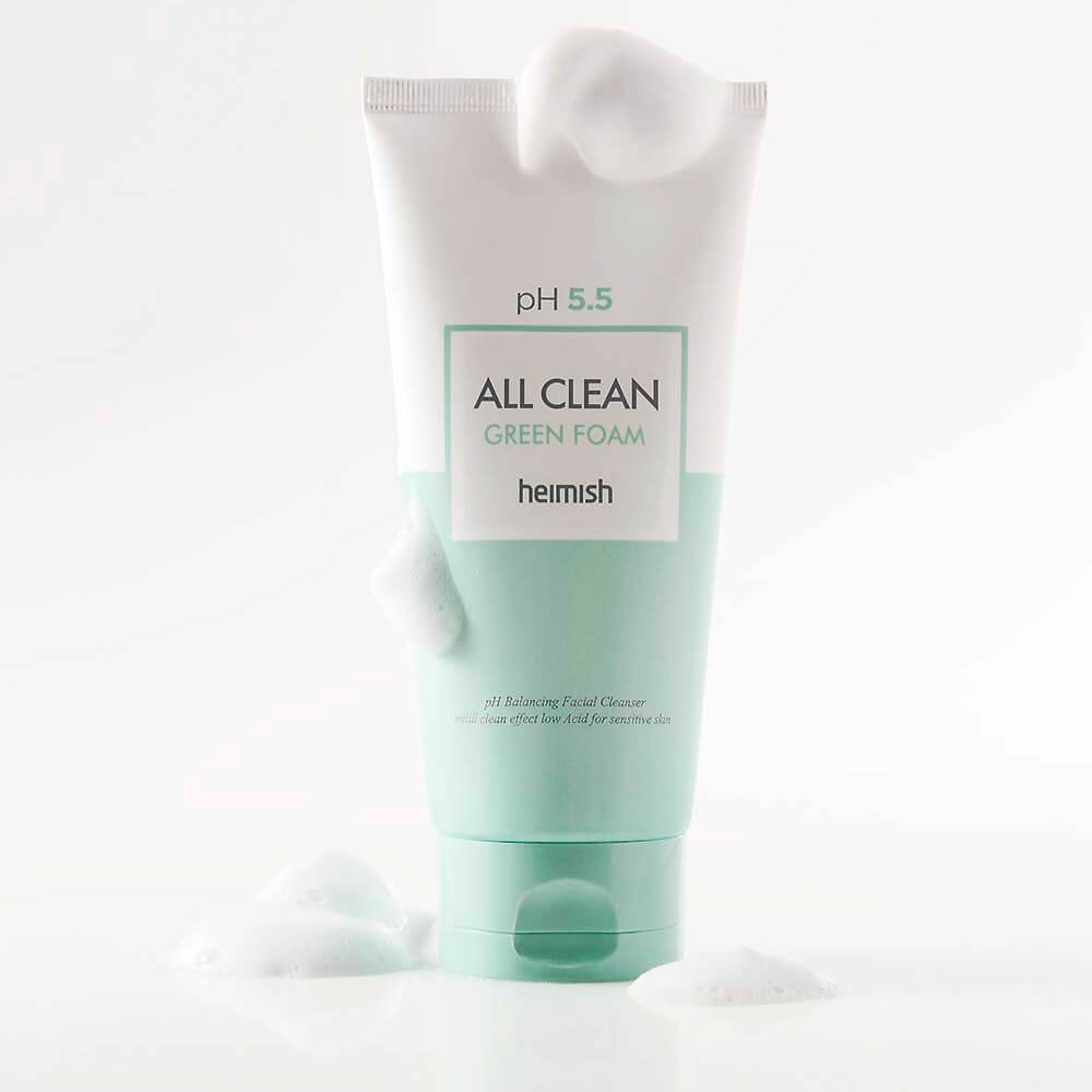 Слабокислотный гель для умывания для чувствительной кожи Heimish pH 5.5 All Clean Green Foam