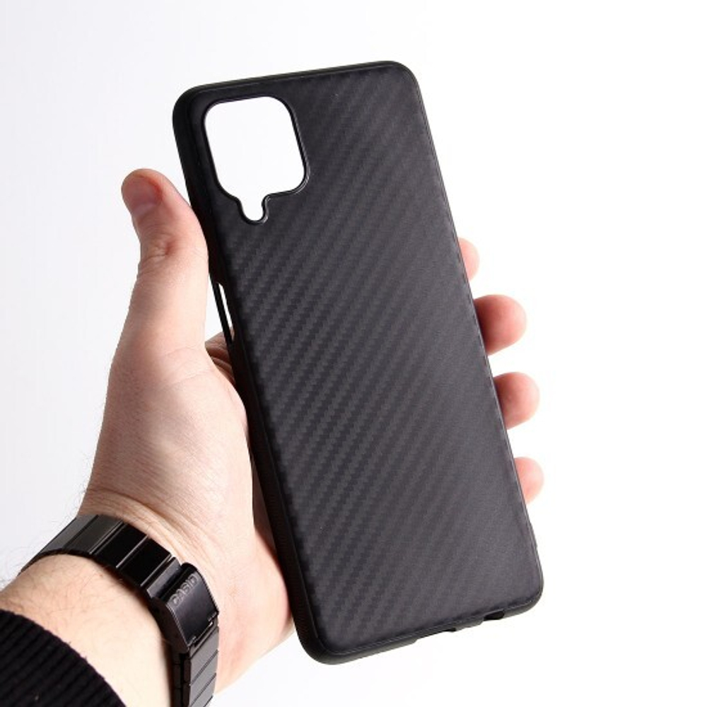 Чехол ТПУ карбон для Samsung Galaxy A12, 011068 Черный CM