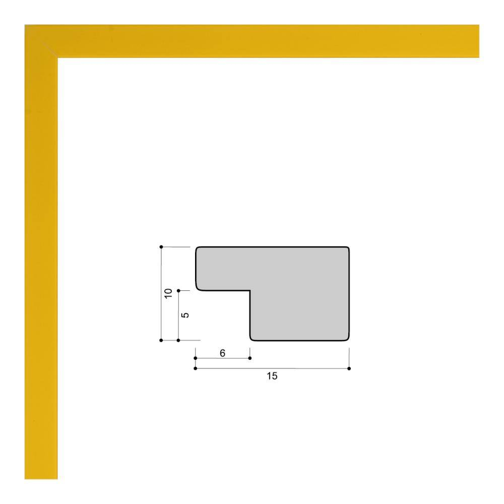 Фоторамка 15х21 см желтая, без фактуры, арт. 1521.746770