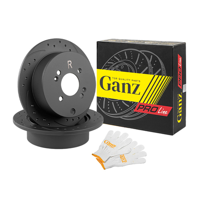 Диск тормозной задний перфорированный PRO-Line с покрытием (компл.2 шт) HYUNDAI Accent/i20/Verna/KIA RIO II GANZ GIJ06098S