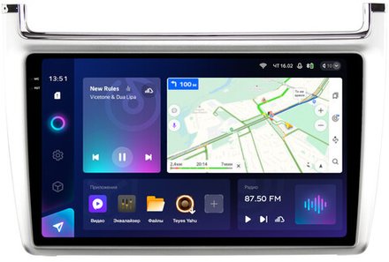 Магнитола для Volkswagen Polo 5 2009-2020 (рамка серебро) - Teyes CC3-2K QLed Android 10, ТОП процессор, SIM-слот, CarPlay