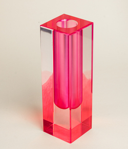 Ваза/Подсвечник из акрила 5 х 5 х 16 Розовый