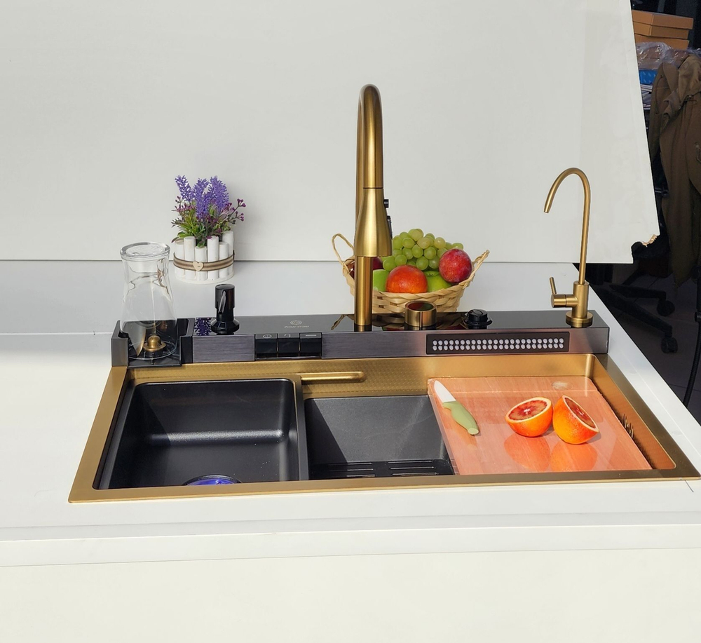 Многофункциональная кухонная мойка из нержавеющей стали BZ9952BS цвета Сталь сатин