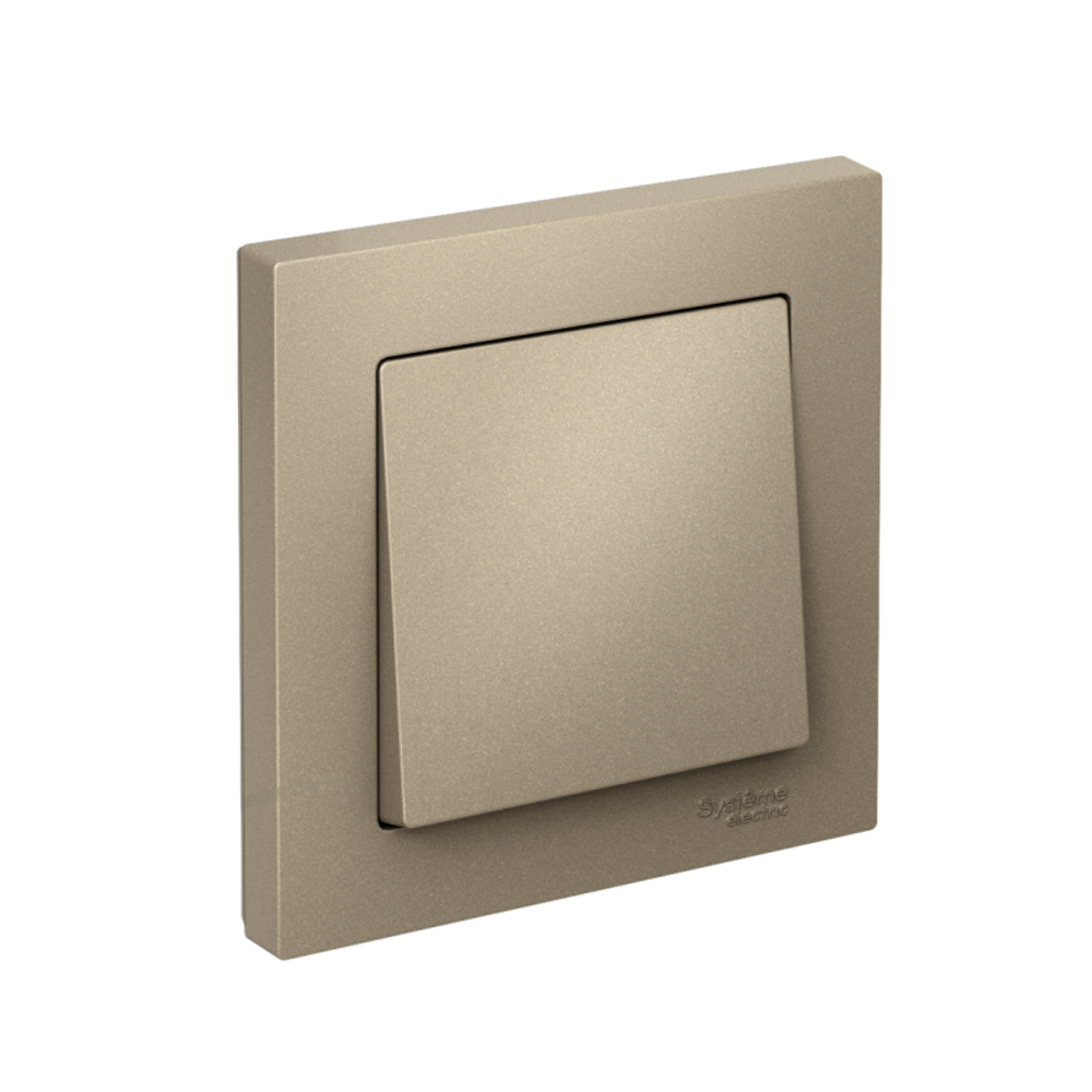 Выключатель 1-кл. СП AtlasDesign 10А IP20 (сх. 1) 10AX в сборе шампань SE ATN000512