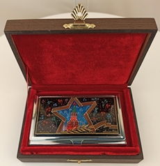 Визитница персональная "Кремль. Звезда" (роспись Палех)