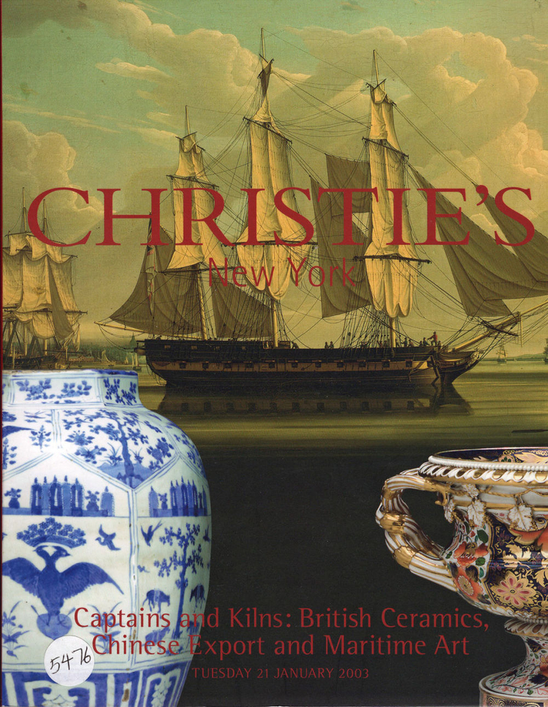 Каталог аукциона Christie's, Нью-Йорк, Британская керамика, китайский экспортный фарфор от 21 января 2003 года