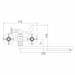 Смеситель для ванны и раковины 1/2 кер. MIXLINE ML30-02  "Classic"