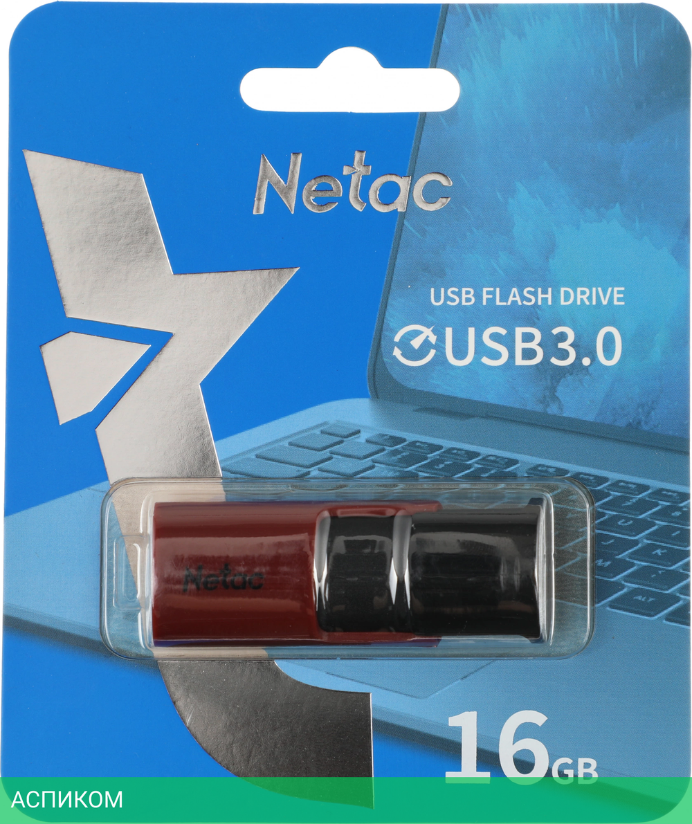 USB Flash-накопитель Netac U182 16Gb черный/красный (NT03U182N-016G-30RE)