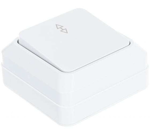 Выключатель 1-клавишный ОП О0025 проходной  10А 220В белый(Олимп)