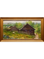 Картина маслом "Утро в селе Чусовое" Аксенова