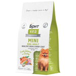Сухой корм для взрослых cобак мини пород Брит BRIT CARE Mini Adult Healthy Skin&Shiny Coat с индейкой 0,4кг