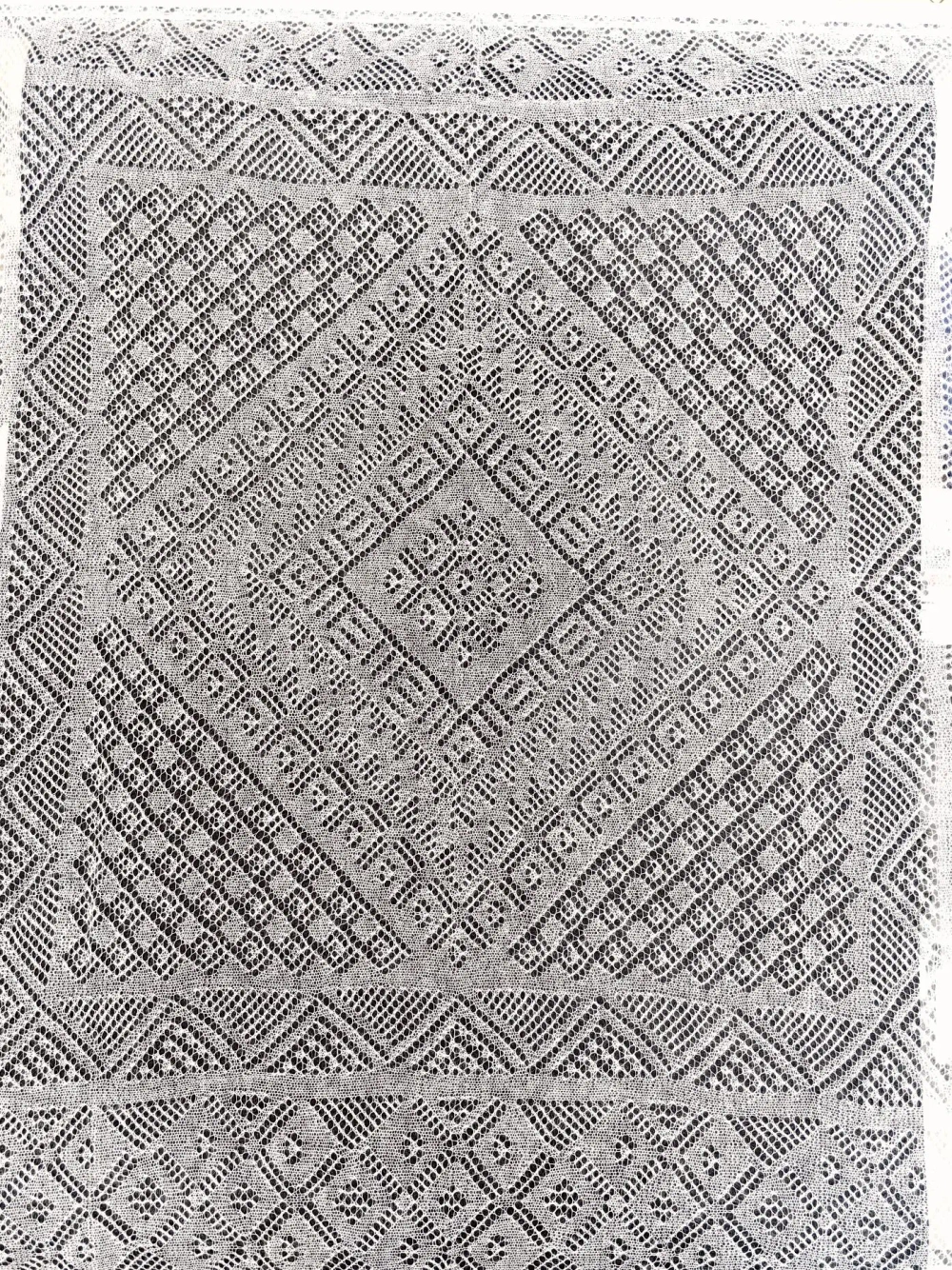 Оренбургский пуховый платок-паутинка А110-01 белый отбеленный