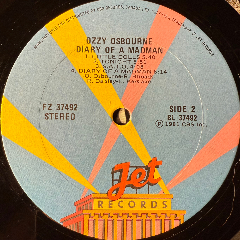 Ozzy Osbourne ‎– Diary Of A Madman (Канада 1981г.)