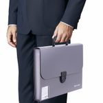 Папка-портфель пластиковая BRAUBERG "ПРОЕКТ", А4 (330х240х35 мм), 13 отделений, серый, РОССИЯ, 226027