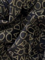 Джинса (деним) хлопок с эластаном Dolce&Gabbana черная с коричневом лого и бархатным покрытием