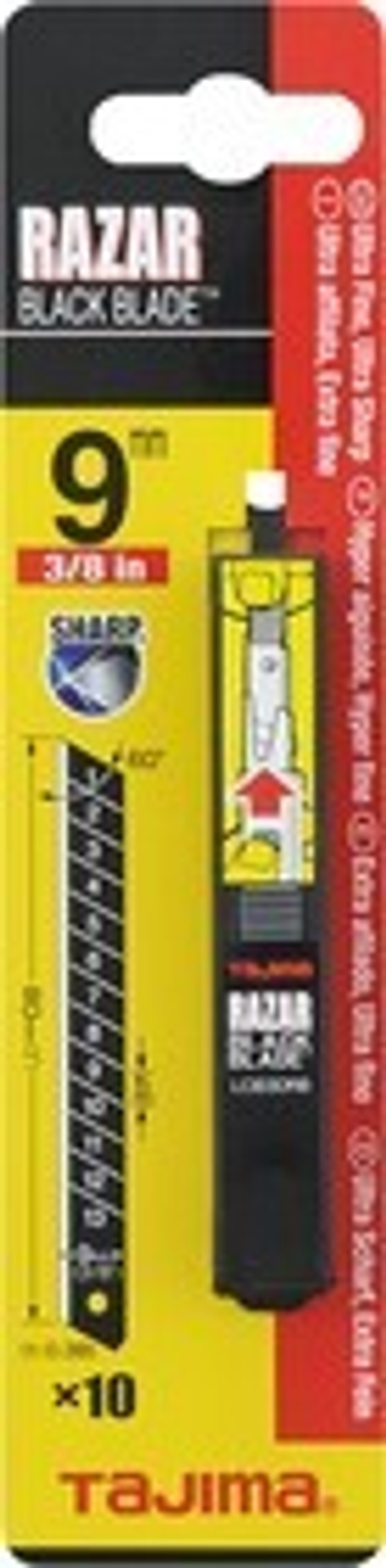 Лезвия TAJIMA RAZAR BLACK, 9 мм, обламывающиеся с покрытием , 10 шт. в футляре