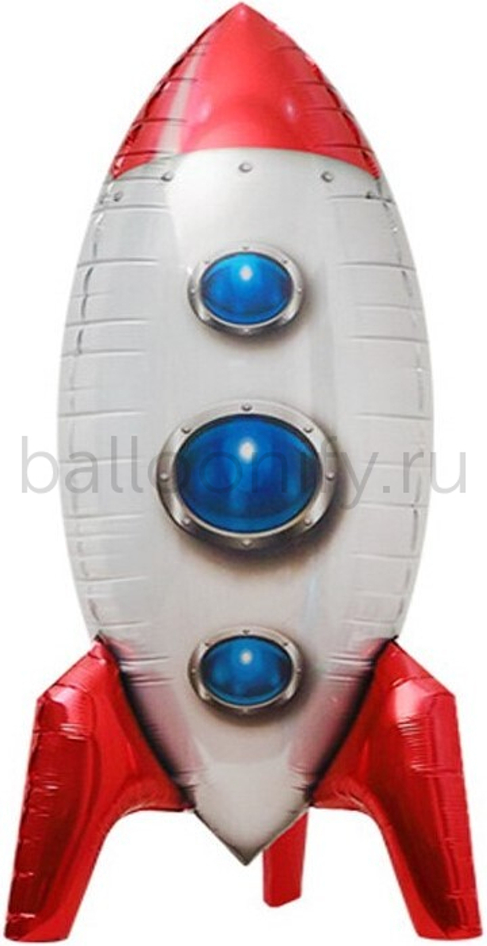 Шар (32''/81 см) Фигура, 3D Ракета, Красный, 1 шт.