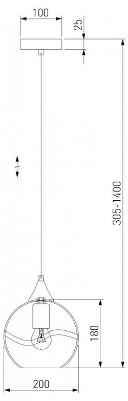 Подвесной светильник Eurosvet Lotus 50221/1 дымчатый