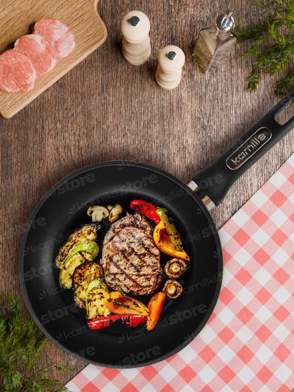 Сковорода 26 см. из литого алюминия Kamille KM 4413 со сверхпрочным антипригарным покрытием ILAG