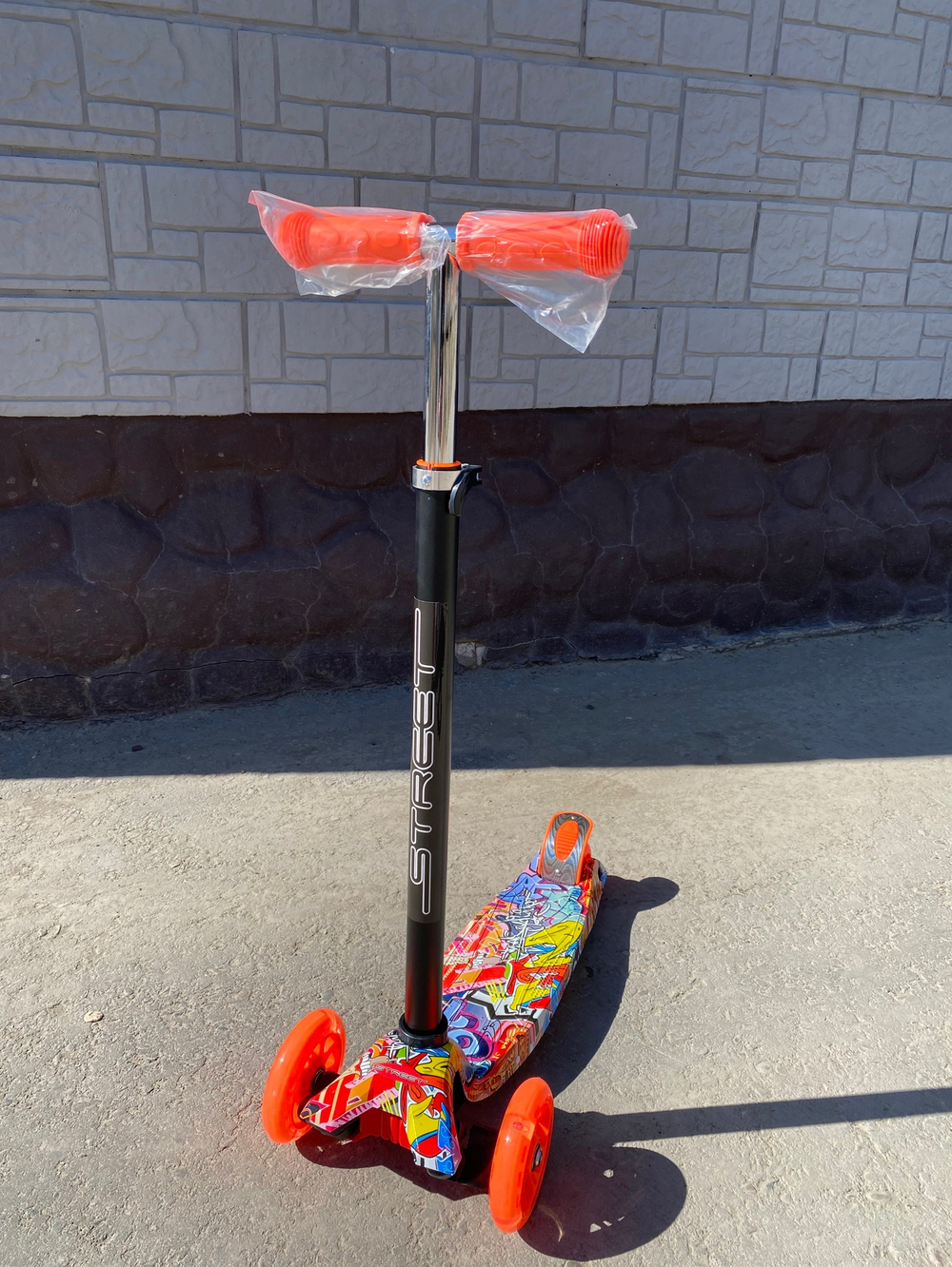 RR2-S/RR2-1/Самокат четырехколесный колеса: PU, светящ. d120 d76 мм., Руль: 66-87 см 60 кг, оранжевы