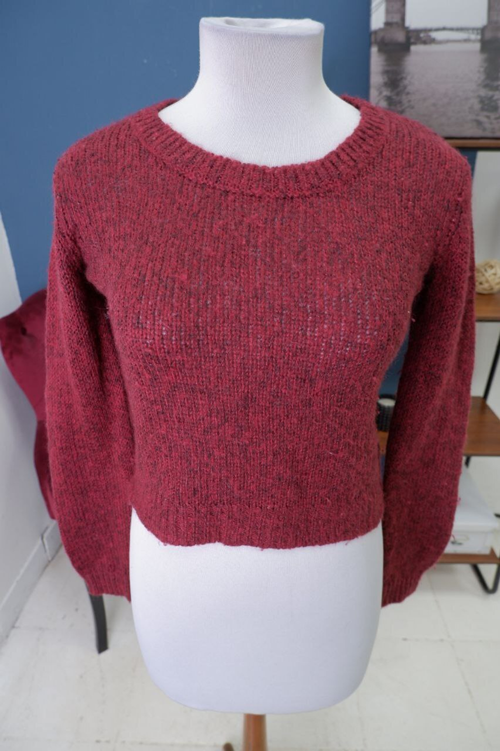 Свитер бордовый теплый 40 размер