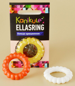 Цветное рельефное эрекционное кольцо Ellasring