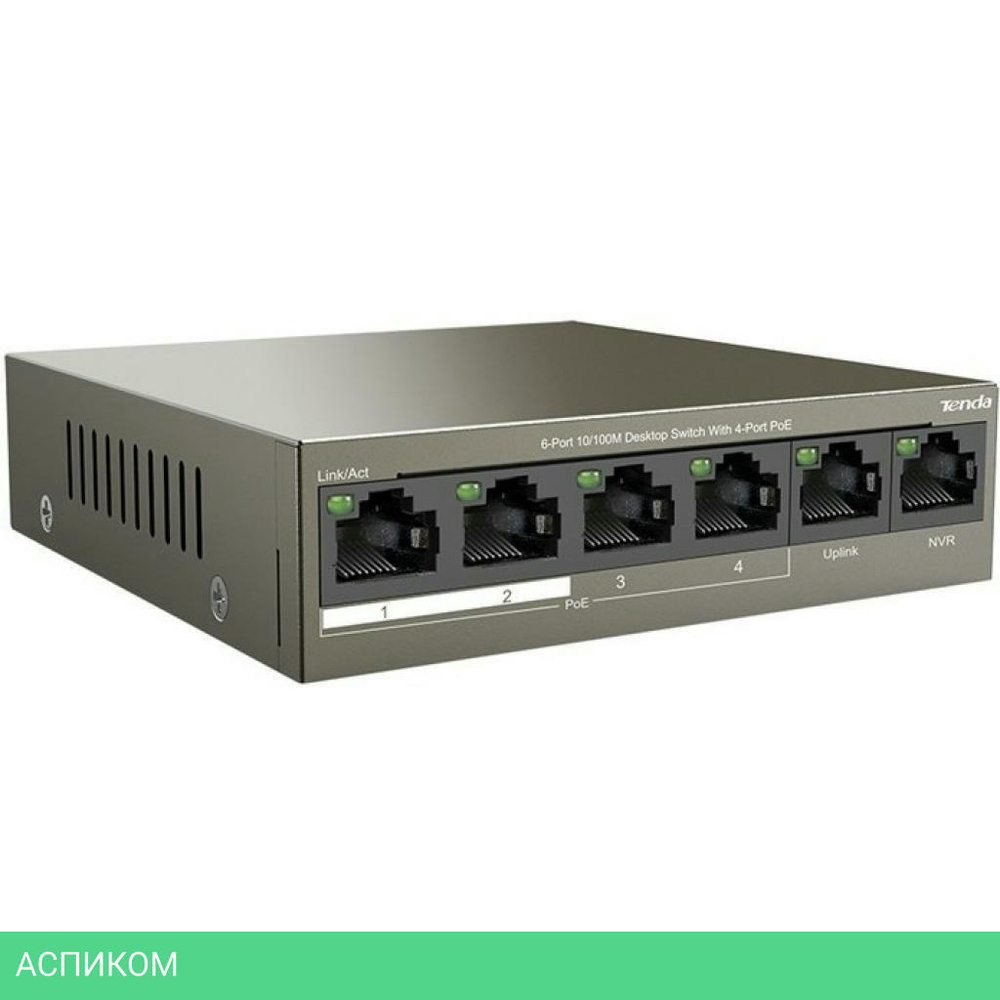 Коммутатор Tenda TEF1106P-4-63W