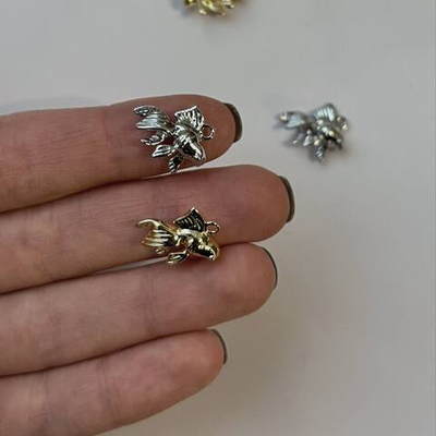 5646-р Подвеска "Золотая рыбка" 16*13мм, родий