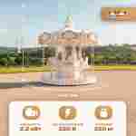 Электрическая свадебная карусель «Белоснежка» с LED-подсветкой, 6 мест