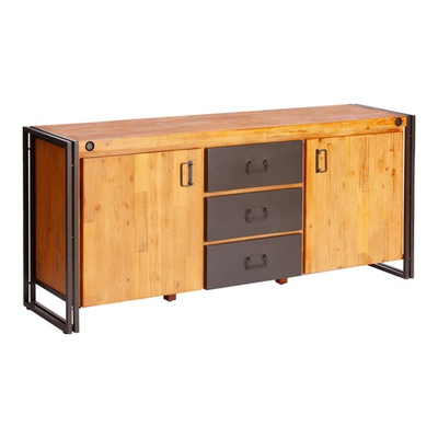 Комод Secret De Maison CITY ( mod. CTY D01ABOIS2-180 ) металл/дерево акация, 180х45х80см, коричневый дым