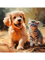 Картина по номерам 30х30см. "Собаки. Пушистые друзья" 20цв. коробка (арт. Х-6353)
